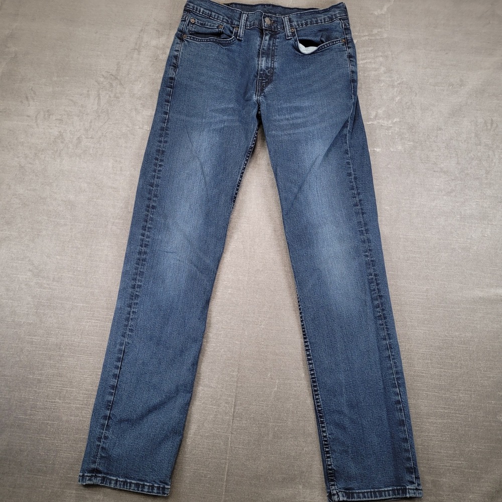 Levis 514 Straight Fit Mens Jeans Blue Denim Actual Size 30x33 Medium Wash
